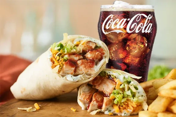 Big Yummm Burger Deal with Whiskey River BBQ Chicken Wrap